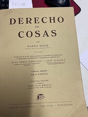 TRATADO DE DERECHO CIVIL. TOMO III. VOLUMEN SEGUNDO:DERECHO DE COSAS.GRAVAMENES.
