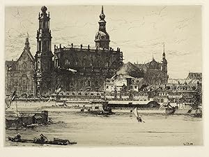 Imagen del vendedor de Dresden. Hofkirche & Italienisches Drfchen. Walter Zeising. Dresden. Helbigs und katholische Hofkirche a la venta por GALERIE HIMMEL