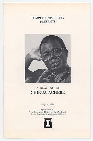 Temple University Presents, A Reading by Chinua Achebe. May, 10, 1988. [opening lines]