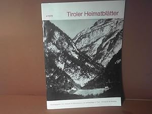 Image du vendeur pour Tiroler Heimatbltter, Heft 4, 1976. mis en vente par Antiquariat Deinbacher