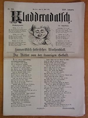 Bild des Verkufers fr Kladderadatsch. Humoristisch-satyrisches Wochenblatt. Nr. 33, 16. Juli 1871, XXIV. Jahrgang zum Verkauf von Antiquariat Weber