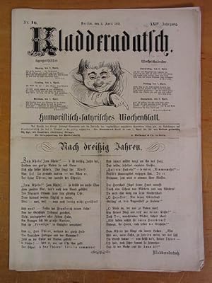 Bild des Verkufers fr Kladderadatsch. Humoristisch-satyrisches Wochenblatt. Nr. 16, 2. April 1871, XXIV. Jahrgang zum Verkauf von Antiquariat Weber