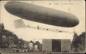 Ansichtskarte / Postkarte Paris, Le Dirigeable Santos Dumont, französisches Luftschiff