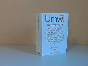 Bild des Verkufers fr Umweltrecht. Wichtige Gesetze und Verordnungen zum Schutz der Umwelt Stand: 1. September 2005 - Textausgabe mit ausfuhriichem Sachverzeichnis und einer Einfhrung zum Verkauf von Andrea Ardelt