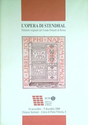 Bild des Verkufers fr L'opera di Stendhal. Catalogo della mostra zum Verkauf von Librodifaccia