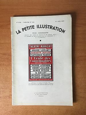 Seller image for LA PETITE ILLUSTRATION n 678 Thtre n 348 : L'ECOLE DES CONTRIBUABLES Thtre Marigny for sale by KEMOLA