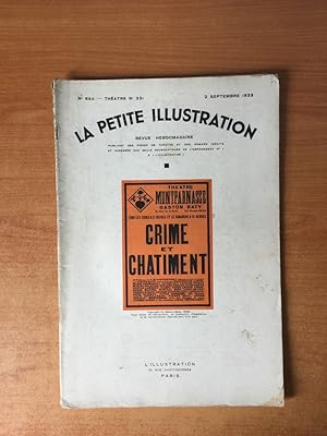 Seller image for LA PETITE ILLUSTRATION n 640 Thtre n 331 : CRIME ET CHATIMENT Thtre Montparnasse for sale by KEMOLA