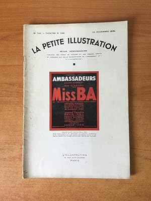 Seller image for LA PETITE ILLUSTRATION n 700 Thtre n 356 : MISS BA Thtre des Ambassadeurs for sale by KEMOLA