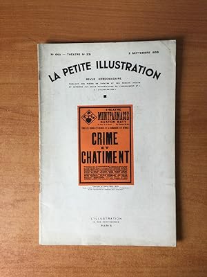 Bild des Verkufers fr LA PETITE ILLUSTRATION n 640 Thtre n 331 : CRIME ET CHATIMENT Thtre Montparnasse zum Verkauf von KEMOLA