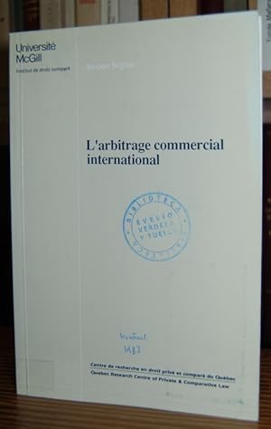 Image du vendeur pour L'ARBITRAGE COMMERCIAL INTERNATIONAL mis en vente par Fbula Libros (Librera Jimnez-Bravo)