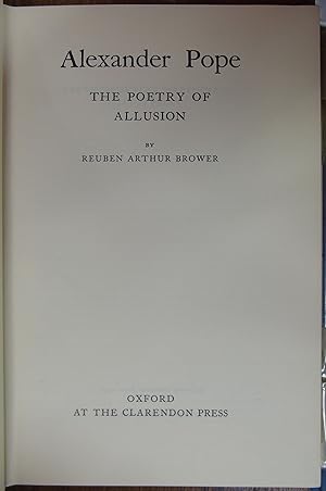 Seller image for Alexander Pope: The Poetry of Allusion for sale by Hanselled Books