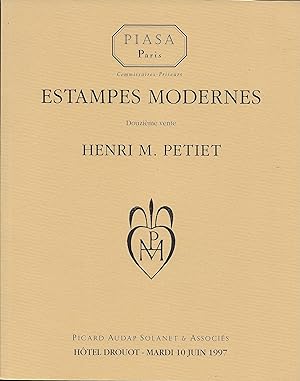 Estampes modernes Henri M. PETIET. Douzième vente. 10 juin 1997.