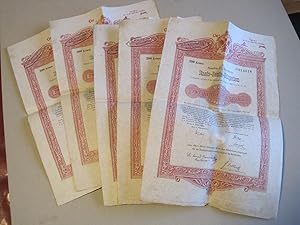 5 x Staats - Rente - Obligation -200 Kronen, Doppelblatt - nur 1.Seeite bedruckt,