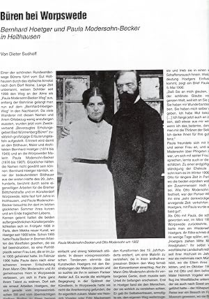 Bild des Verkufers fr Bren bei Worpswede. Bernhard Hoetger und Paula Modersohn-Becker in Holthausen (in: Die Warte 63. Jahrgang / Nr. 116 Weihnachten 2002) zum Verkauf von Paderbuch e.Kfm. Inh. Ralf R. Eichmann