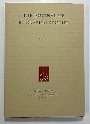 Bild des Verkufers fr The Journal of Epigraphic Studies 1: 2018 zum Verkauf von Henry Pordes Books Ltd