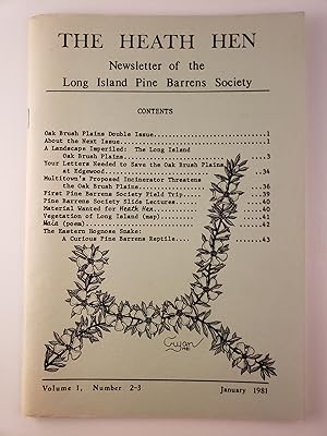 Seller image for The Health Hen Newsletter of the Long Island Pine Barrens Society Volume 1, Number 2-3, January 1981 for sale by WellRead Books A.B.A.A.