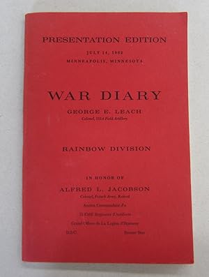 War Diary Colonel 151st Field Artillery Rainbow Division