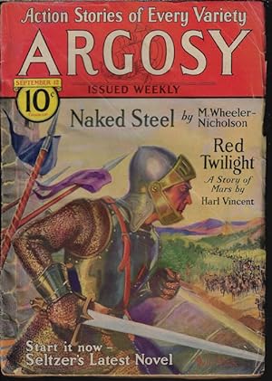 Immagine del venditore per ARGOSY Weekly: September, Sept. 12, 1931 ("Red Twilight"; "Double Cross Ranch"; "Easy to Kill") venduto da Books from the Crypt