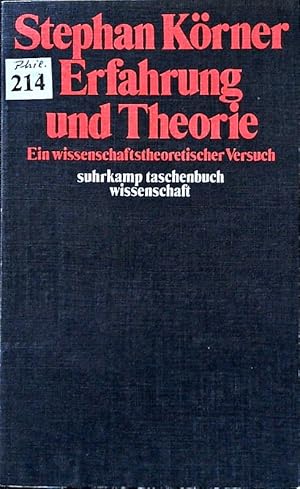 Immagine del venditore per Erfahrung und Theorie. Ein wissenschaftstheoretischer Versuch. venduto da Antiquariat Bookfarm