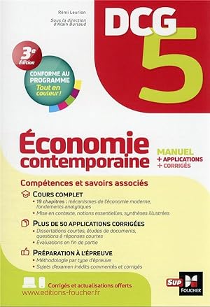 DCG 5 : économie contemporaine ; manuel + applications + corrigés (édition 2022)