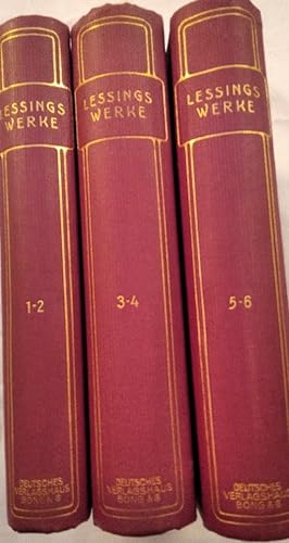 Lessings Werke, Konvolut von 6 Bänden [3 Bücher]. Auf Grund der Hempelschen Ausgabe neu herausgeg...
