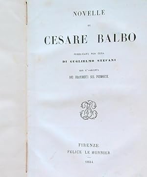 Imagen del vendedor de Novelle di Cesare Balbo a la venta por Librodifaccia