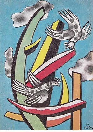 Bild des Verkäufers für Künstler Postkarte - Fernand Lèger "Zwei Vögel in Farbe" zum Verkauf von Buchhandlung & Antiquariat Rother
