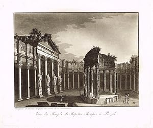 Imagen del vendedor de Vue du Temple de Jupiter Serapis  Pouzol. Imagine et desine d'apres les restes de ce monument. a la venta por Wiener Antiquariat Ingo Nebehay GmbH