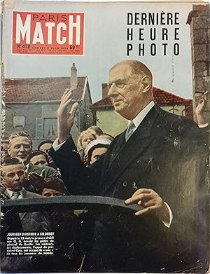 Paris Match N° 478. Couverture : Journées d'histoire à Colombey. Retour du Général de Gaulle. - B...