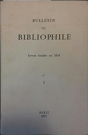 Bulletin du bibliophile. 1972-1.