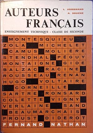 Seller image for Auteurs franais. Lectures expliques. Classe de seconde technique. for sale by Librairie Et Ctera (et caetera) - Sophie Rosire