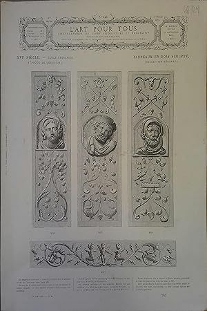 L'art pour tous, encyclopédie de l'art industriel et décoratif. N° 242. Contient 4 gravures en no...