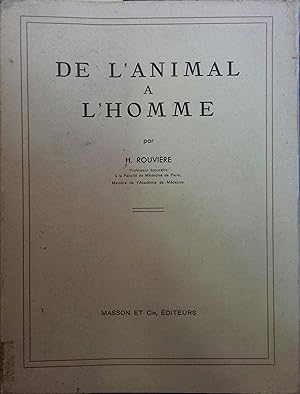 Imagen del vendedor de De l'animal  l'homme. a la venta por Librairie Et Ctera (et caetera) - Sophie Rosire