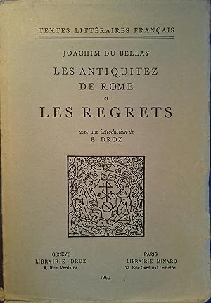 Image du vendeur pour Les antiquitez de Rome et les Regrets. mis en vente par Librairie et cætera (et caetera)