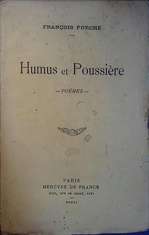 Bild des Verkufers fr Humus et poussire. Pomes zum Verkauf von Librairie Et Ctera (et caetera) - Sophie Rosire