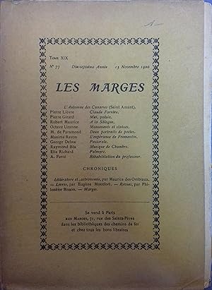 Les Marges N° 77. Textes de : Pierre Lièvre - Pierre Girard - Robert Maurice - Octave Uzanne - M....