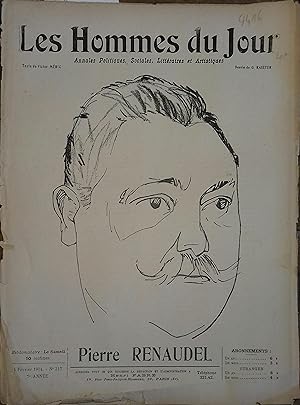 Les Hommes du jour N° 317 : Pierre Renaudel. Dessin en couverture par Raieter. 14 février 1914.