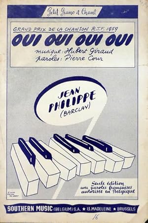 Image du vendeur pour Oui, oui, oui, oui. Grand prix de la chanson. Petit piano et chant mis en vente par Paul van Kuik Antiquarian Music