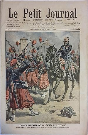 Le Petit journal - Supplément illustré N° 969 : Les soldats du 8e Zouaves acclament Victor-Emmanu...