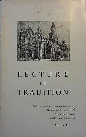 Image du vendeur pour Lecture et Tradition N 48. Mai-juin 1974. mis en vente par Librairie Et Ctera (et caetera) - Sophie Rosire