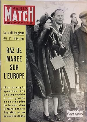 Paris Match N° 204 : Raz-de-marée aux Pays-Bas. - Les Etrusques  7 février 1953.