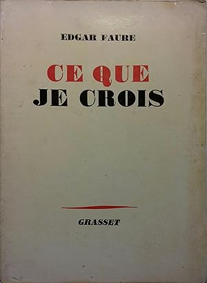 Seller image for Ce que je crois. for sale by Librairie Et Ctera (et caetera) - Sophie Rosire