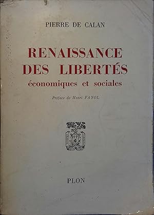 Seller image for Renaissance des liberts conomiques et sociales. for sale by Librairie Et Ctera (et caetera) - Sophie Rosire