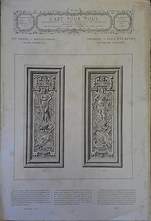 L'art pour tous, encyclopédie de l'art industriel et décoratif. N° 329. Contient 2 gravures en no...