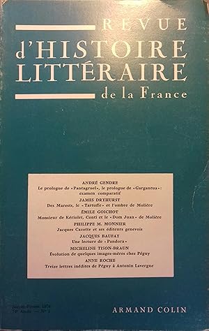 Revue d'histoire littéraire de la France 74e année - N° 1. Le prologue de Pantagruel, le prologue...