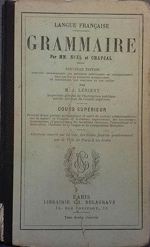 Seller image for Langue franaise. Grammaire. Cours suprieur. Fin XIXe. Vers 1900. for sale by Librairie Et Ctera (et caetera) - Sophie Rosire