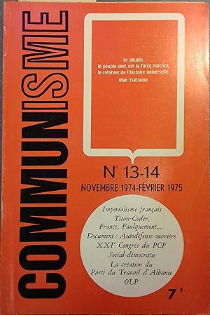 Communisme N° 13-14. Novembre 1974-Février 1975.
