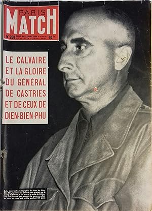 Paris Match N° 268 : Le Général de Castries et Dien-Bien-Phu. Le Cardinal Feltin. La Reine Elizab...