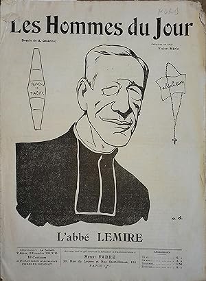 Les Hommes du jour N° 95 : L'abbé Lemire. Portrait en couverture par Delannoy. 13 novembre 1909.