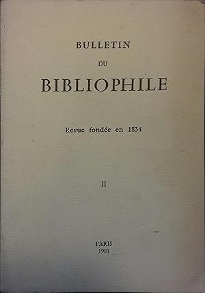 Bulletin du bibliophile. 1981-2